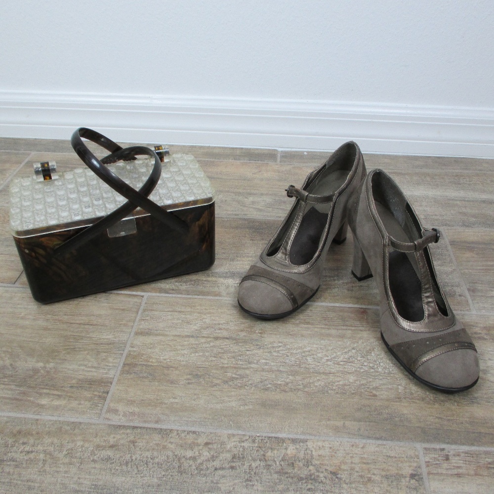 Vintage Lucite Tortoise Shell Sqaure Box Purse